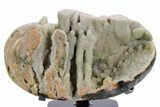 Sparkling Green Prasiolite Quartz Formation on Metal Stand #357221-1